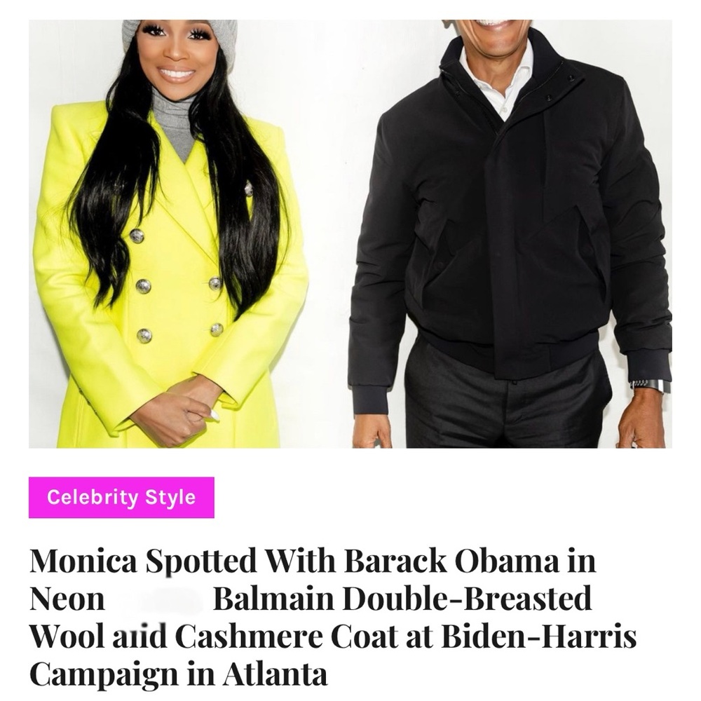 Balmain Neon Yellow Double-Breasted Coat - Picture 2 of 7